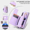 For Samsung Galaxy S20+ Double Flap Zipper RFID Leather Phone Case with Short Lanyard(Light Purple)