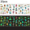 20 PCS Y01-05 Kids Cartoon Luminous Tattoo Sticker Waterproof And Sweat Proof Party Activity Face Sticker(Robot)