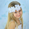 Ribbon Diamond Headband Newborn Hairband Girl Flower Head Children Hair Accessories(White)