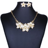 Crystal Enamel Flower Jewelry Sets For Women(White)