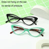 Street Stall Triangular Cat Eye Presbyopic Glasses, Degree: +250(Black)
