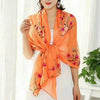 Autumn and Winter National Style Wild Peach Blossom Embroidery Pattern Long Lace Scarf Silk Scarf, Size:172 x 70cm(White)