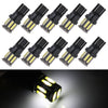 10pcs T10 DC12V / 0.96W / 0.08A Car Clearance Light 10LEDs SMD-7020 Lamp Beads (White Light)