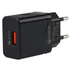 LZ-728 2 in 1 18W QC 3.0 USB Interface Travel Charger + USB to 8 Pin Data Cable Set, EU Plug, Cable Length: 1m(Black)