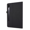 For Samsung Galaxy Tab S8 Ultra Horizontal Flip Fabric Leather Tablet Case with Card Slots & Holder(Black)