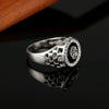 Hip Hop Platinum Plated Lion Head Rhinestone Ring for Men, US Size: 9, Inner Diameter: 19mm, Perimeter: 59mm(Silver)