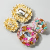 Female Earrings Exaggerated Alloy Geometric Glass Diamond Earrings(AB Color)