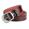 Dandali L8034 Men Casual Antique Pin Buckle Leather Belt Waistband, Size: 110-125cm (Coffee)