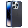 For iPhone 14 Pro Max Hardware Side Cooling Skin Feel Frosted Metal Lens Frame Phone Case(Blue)