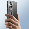 For Huawei P50 Pro Frosted Metal Hybrid TPU Holder Phone Case(Black)