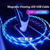 USB to 8 Pin Magnetic Suction Colorful Streamer Mobile Phone Charging  Cable, Length: 1m(Blue Light)