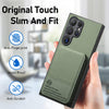 For Samsung Galaxy S22 Ultra 5G Twill Fabric Leather Vertical Flip RFID Card Bag Phone Case(Green)