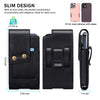 NUOKU  5.5-6.5 Inch Belt Phone Case Bag Leather Vertical Carrying Phone Pouches(Black)