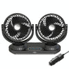 F623 12V/24V Vehicle Electric Oscillating Head Rotatable Double Head Fan (Basic)