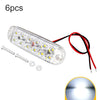 6pcs 12-Bead LED Flashing Warning Lights Motorcycle RV Signal Lights(White Light)
