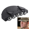 Head Light Lamp Cap Torch Bulb, 5 LED White Light, for Outdoor Fishing Camping Hunting(Black)