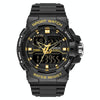 SANDA 6025 Dual Time Digital Display Luminous Calendar Waterproof Multifunctional Men Sports Quartz Watch(Black Gold)