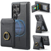 For Samsung Galaxy S25 Ultra 5G DG.MING K1 MagSafe Detachable Wallet RFID Back Cover Phone Case(Black)