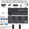 KC-KVM203DH 8K 30Hz USB3.0 DP+DP+HDMI Triple Monitors KVM Switch, UK Plug