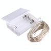 10m IP65 Waterproof Silver Wire String Light, 100 LEDs SMD 06033 x AA Batteries Box Fairy Lamp Decorative Light, DC 5V(Yellow Light)