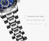 OCHSTIN   6112 Men Multi  Function Watch Fashion Sports Business Calendar Luminous Men Watch Quartz Watch Steel Watch(Blue)