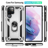 For Samaung Galaxy S22 Ultra 5G Shockproof TPU + PC Protective Case with 360 Degree Rotating Holder(Silver)