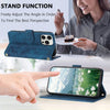 For iPhone 13 Pro Tulips Embossed Leather Phone Case with Lanyard(Blue)