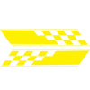 2 PCS/Set D-962 Checkered Flag Pattern Car Modified Decorative Sticker(Yellow)