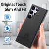 For Samsung Galaxy S22 Ultra 5G Twill Fabric Leather Skin Back Phone Case(Black)