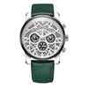Ochstin 5052B Multifunctional Business Waterproof Leather Strap Quartz Watch(Silver+Black+Green)