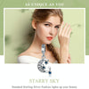 S925 Sterling Silver Heart-shaped Bright Starry Sky Platinum Plated Pendant DIY Bracelet Accessories