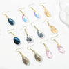 E2108-2 White AB Color Natural Crystal Handmade Earrings Zircon Long Earrings