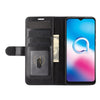 For Alcatel 3X 2020 R64 Texture Single Horizontal Flip Protective Case with Holder & Card Slots & Wallet& Photo Frame(Black)
