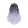 Matte Realistic Corn Perm Long Curly Hair Woolen Volume Wig Headgear(Black Gradient Light Milky Gray)
