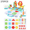 Children Screw-Tightening Electric Drill Toy Manual Assembly Toolbox, Style: 3D + Manual Drill (275 PCS)