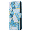 For Samsung Galaxy S24 FE 5G Marble Bronzing Stitching Leather Phone Case(Blue)
