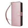 For Samsung Galaxy S23 Ultra 5G Nine-card Slots Zipper Wallet Bag Leather Phone Case(Rose Gold)