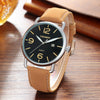 CAGARNY 6815 Living Waterproof Round Dial Quartz Movement Alloy Case Fashion Watch Quartz Watches with Leather Band