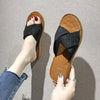 Summer Ladies Outdoor Flat Slippers, Size: 36(Black)