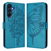 For Samsung Galaxy A26 5G Global Embossed Butterfly Leather Phone Case(Blue)
