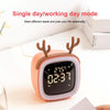 Cartoon Deer Shape Children Snooze Multifunctional USB Rechargeable Student LED Alarm Clock(Blue)