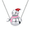 S925 Sterling Silver Pendant Miss Snowman Beads DIY Bracelet Necklace Accessories