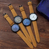 Waterproof Retro PU Leather Strap Quartz Watch(Coffee Band Cute Digital Dial)