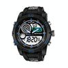 SANDA New Waterproof Luminous Plastic Multi Functional Watch Men Outdoor Sports LED Electronic Watch(Blue)