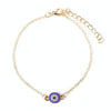 10 PCS Crystal Turkish Evil Blue Eyes Women Anklets Barefoot Chain Bracelets(Gold)