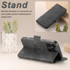 For iPhone 14 Pro Suteni J07 Multi-functional Horizontal MagSafe Denim Leather Phone Case(Black)