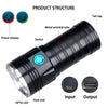 3 Gears, K18MAX 18xT6, Luminous Flux: 5400lm LED Flashlight, Without Battery (Black)
