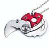 Mini Folding Pocket Knife Keychain Multitool - Red