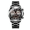 OCHSTIN 6123B Multifunctional Quartz Waterproof Luminous Steel Strap Men Watch(Black 02)