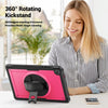 For Samsung Galaxy Tab A9+ Honeycomb Hand Grip Turntable Stand Tablet Case(Rose Red)